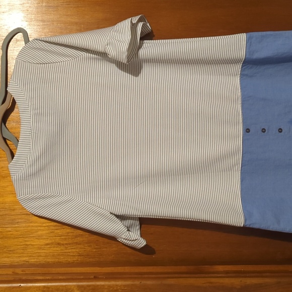 Chambray & Polyester Dress with bell sleeves - S - Picture 3 of 3